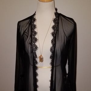 Sheer Black Robe sz s/m